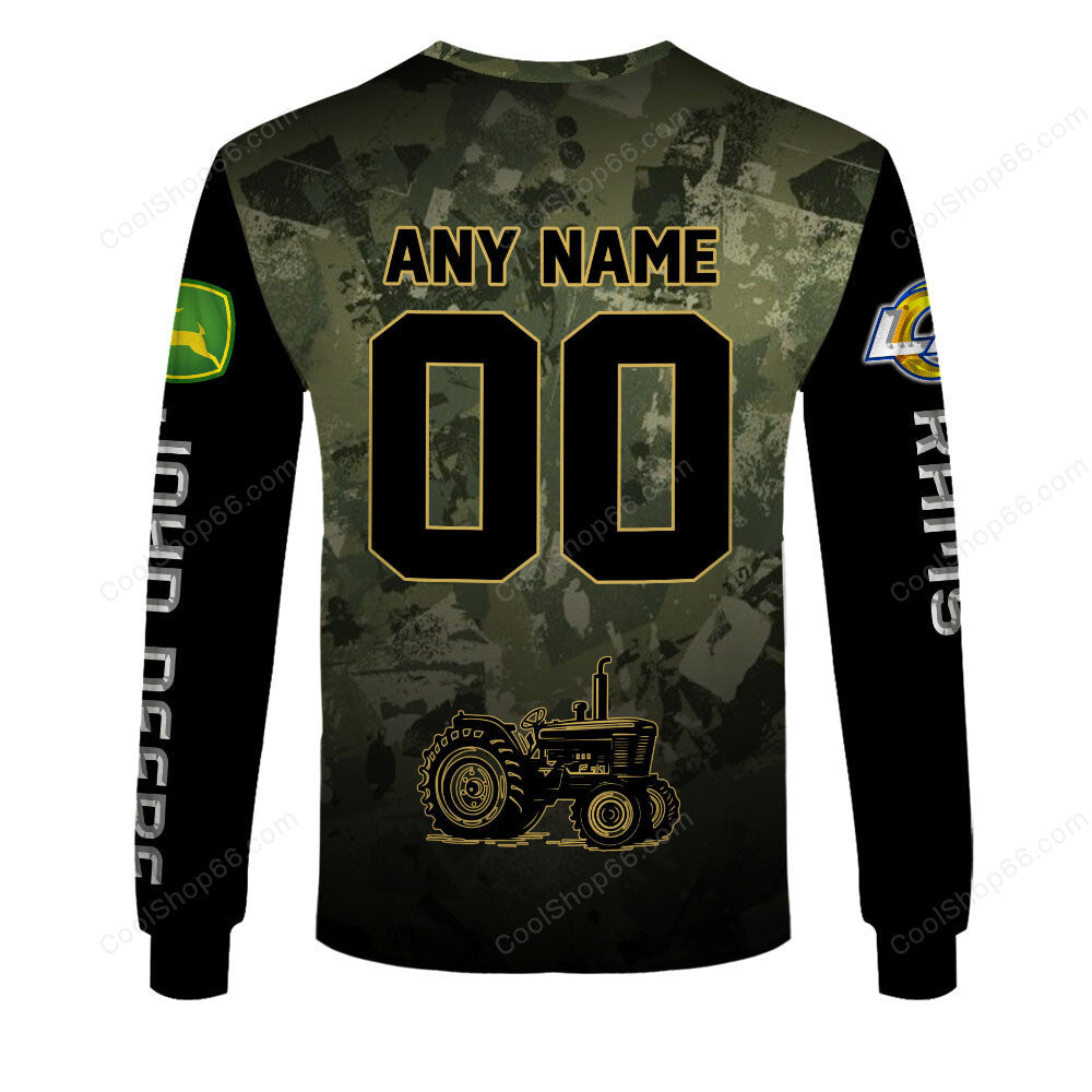 Los Angeles Rams x John Deere Hoodie | Funny Green Character Premium Hoodie