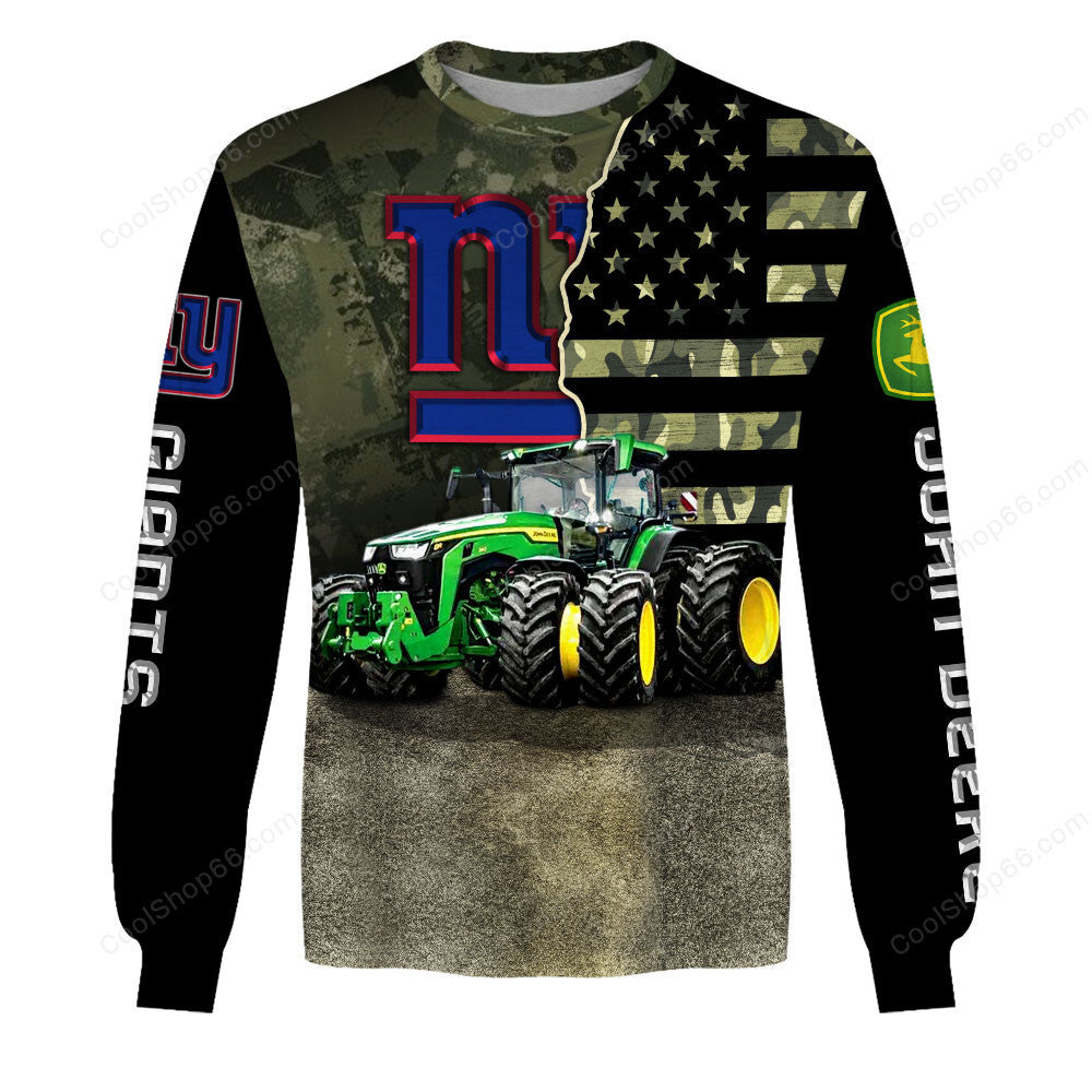 New York Giants x John Deere Hoodie | Funny Green Character Premium Hoodie