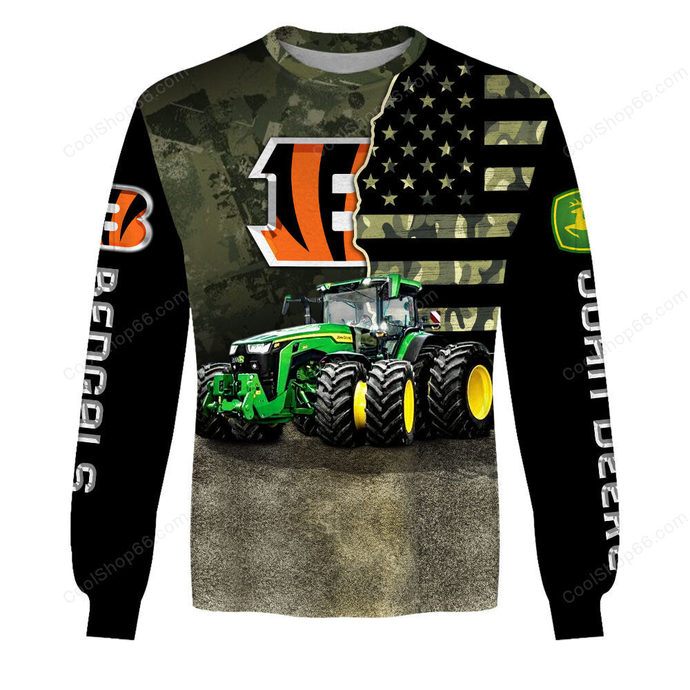 Cincinnati Bengals x John Deere Hoodie | Funny Green Character Premium Hoodie